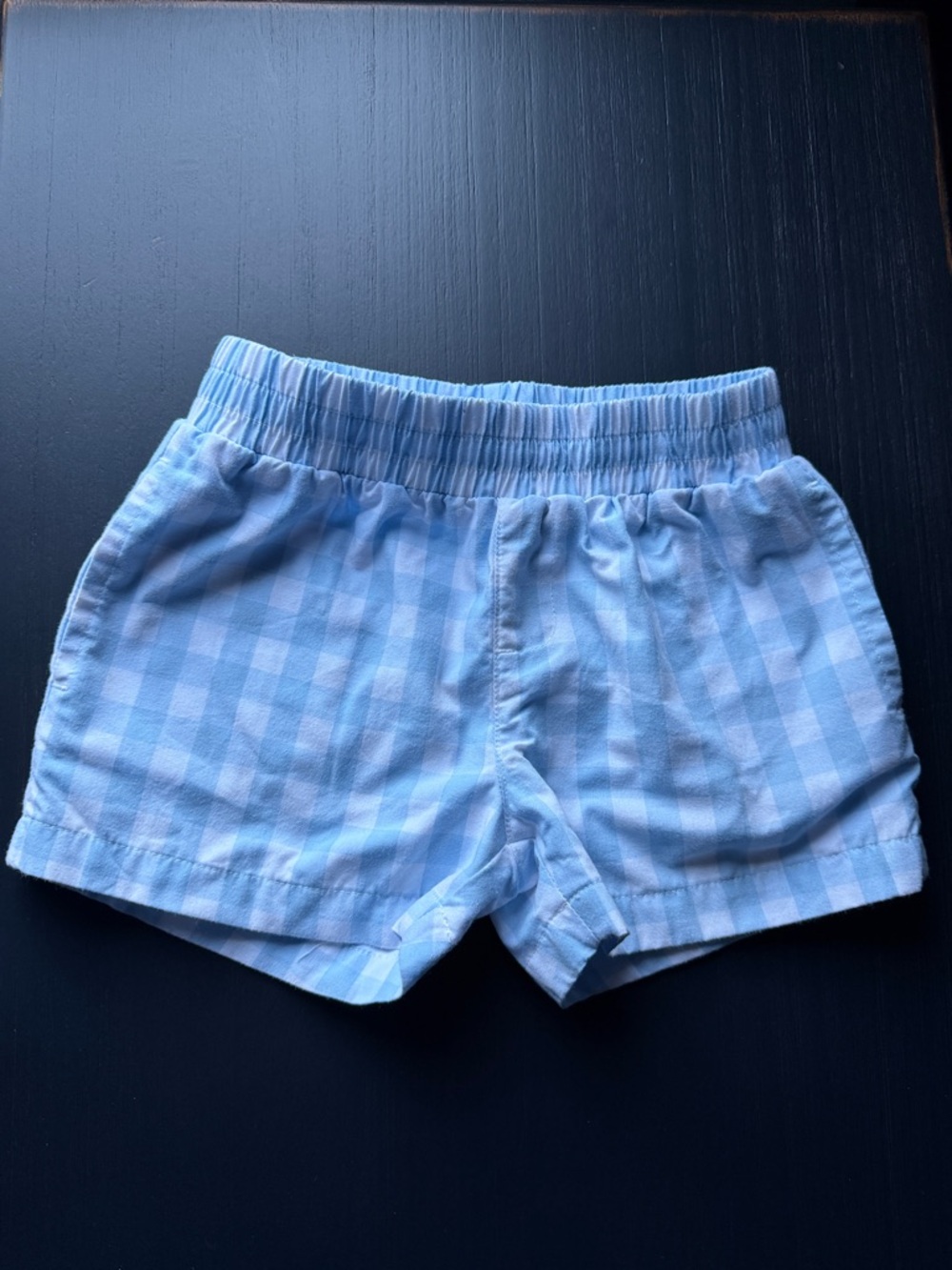 The Beaufort Bonnet Company Light Blue Gingham Kids Shorts